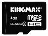 KINGMAX MicroSDHC 4GB Class6+адаптер